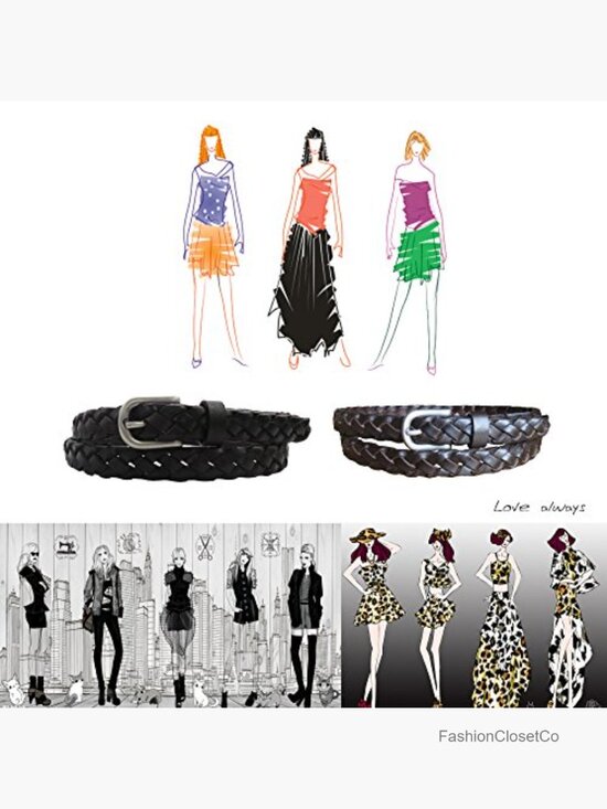 Full Grain Leather Hand Braided Skinny Belt - Adjustable main image 5